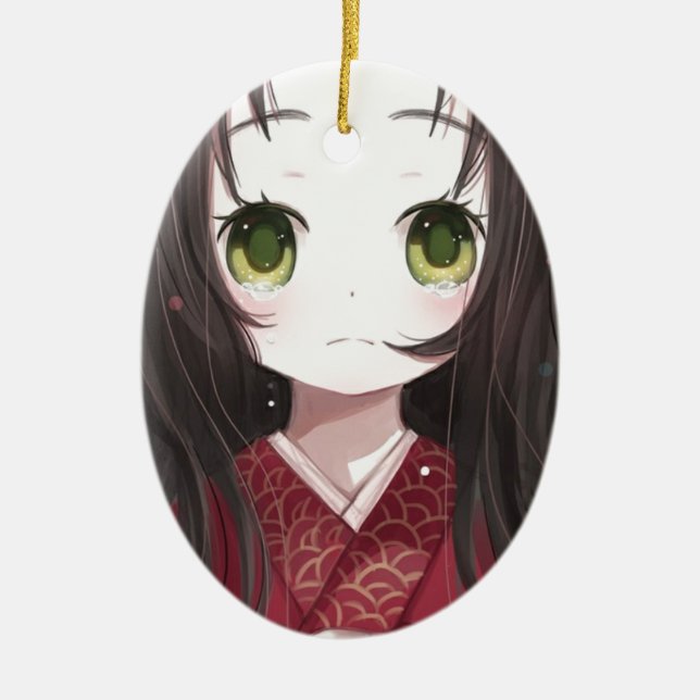 crying necco ceramic ornament (Front)