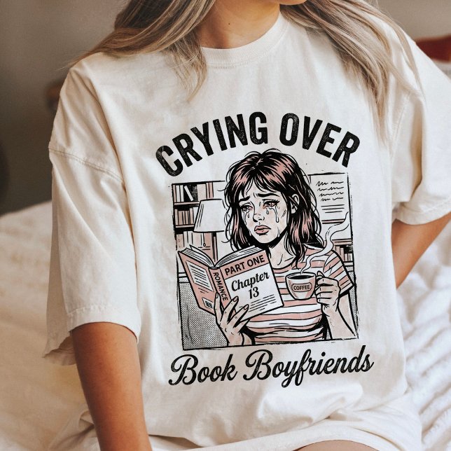 Crying Over Book Boyfriends Pop Art Reader Tri-Blend Shirt (Creator Uploaded)