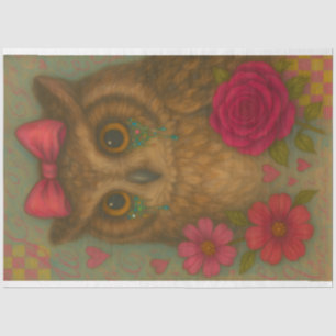 Crying Owl Decoupage Paper – Jewel-Teared Owl