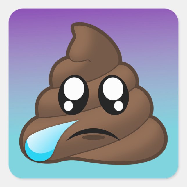 Crying Poop Emoji Ombre Stickers (Front)