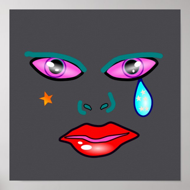 Crying Pop Art Rockstar Poster (Front)