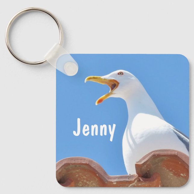 Crying Seagull - Personalised Name Keychain (Front)