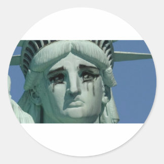 Crying Statue of Liberty Classic Round Sticker