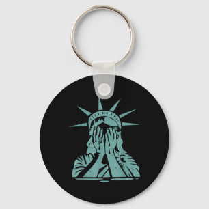 Crying Statue Of Liberty Protest  Key Ring