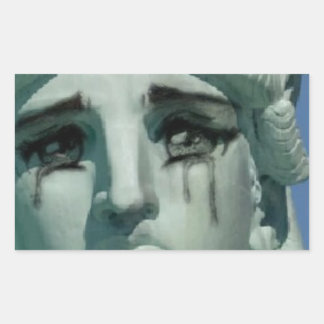 Crying Statue of Liberty Rectangular Sticker