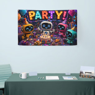 Cryo and the gang epic birthday party banner robot