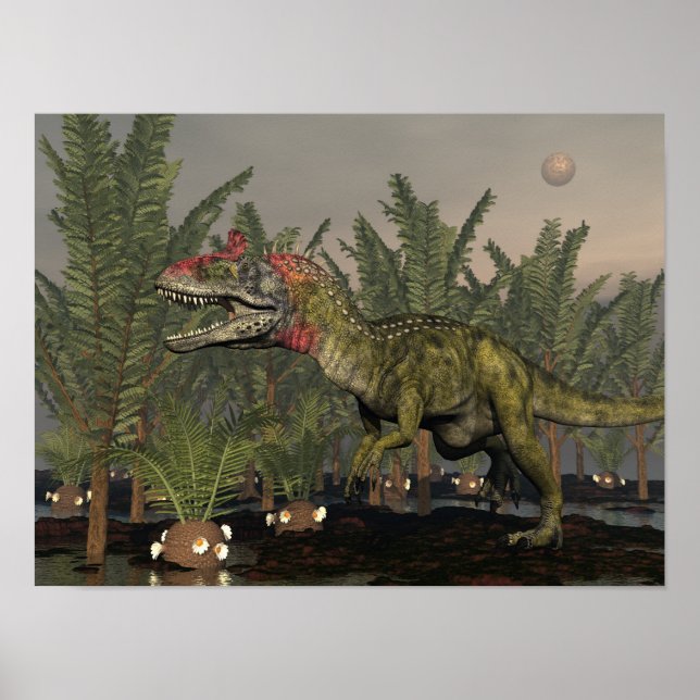Cryolophosaurus dinosaur - 3D render Poster (Front)