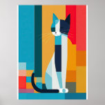 Cryptic Cat Pop Art Poster<br><div class="desc">A wonderfully quirky portrait of a mysterious cat blending into the tastefully arranged background. The perfect piece of wall art for feline admirers of all stripes.</div>