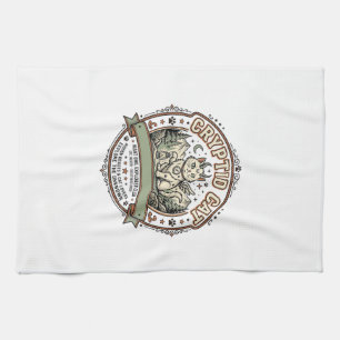 Cryptid Cat Cryptid Cat Vintage Vector Art Shirt D Tea Towel