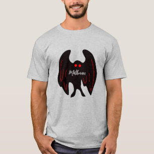 Cryptid Mothman black wings, red eyes   T-Shirt