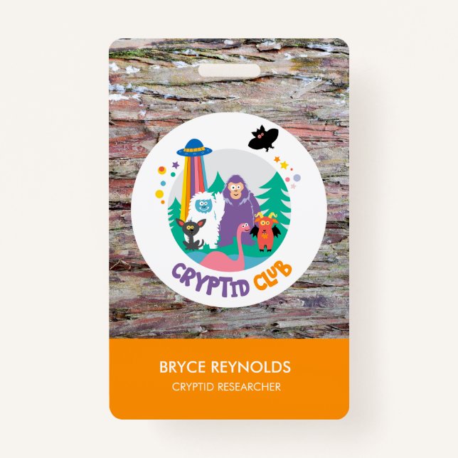 Cryptid Researcher Party Badge ID Badge (Front)