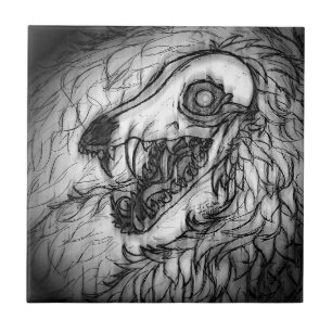 Cryptid: Snow Wasset Sketch Ceramic Tile