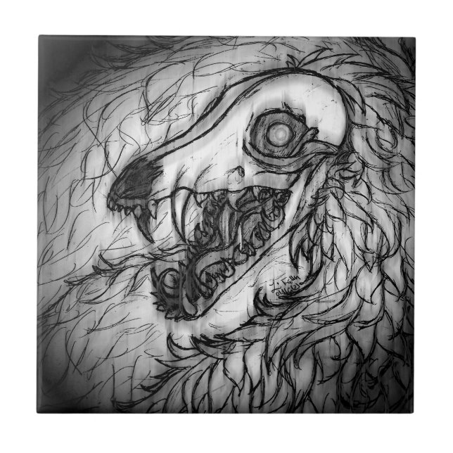 Cryptid: Snow Wasset Sketch  Ceramic Tile (Front)