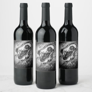 Cryptid: Snow Wasset Sketch Wine Label