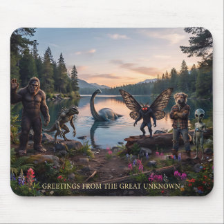 Cryptids | Bigfoot, Chupa, Mothman, Dogman Loch Mouse Pad