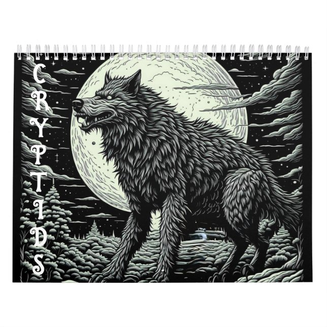 Cryptids Bigfoot, Chupacabra, Mothman, Yeti Calendar (Cover)