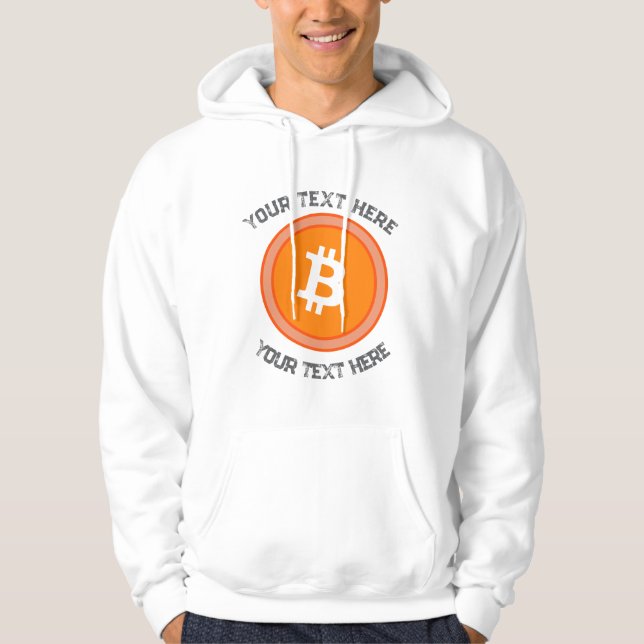 crypto btc coin editable quote hoodie (Front)