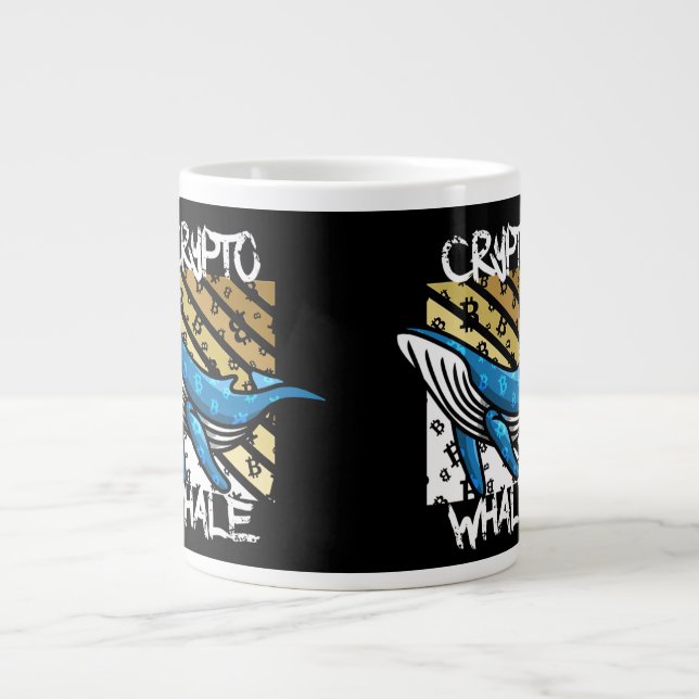 Crypto Btc Whale - Crypto coin Large Coffee Mug (Front)