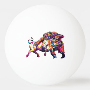Crypto bull run or bear market multicolor  ping pong ball