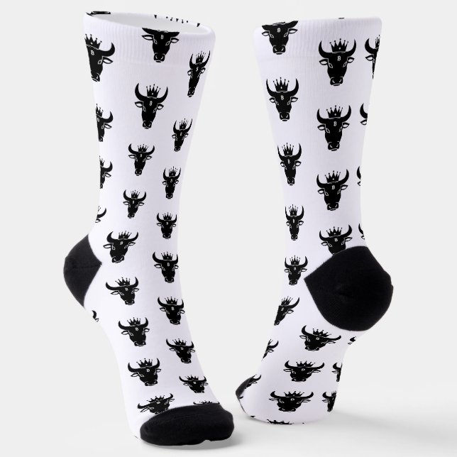 Crypto Bull White Socks (Angled)