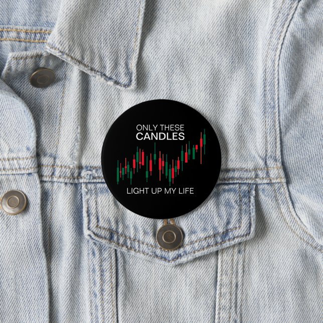 Crypto Candlesticks Personalised 7.5 Cm Round Badge (In Situ)