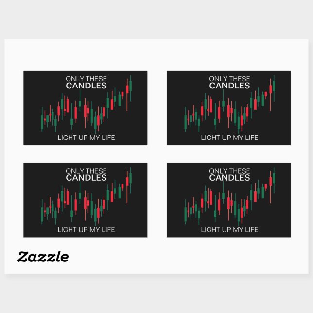 Crypto Candlesticks Personalised Rectangular Sticker (Sheet)