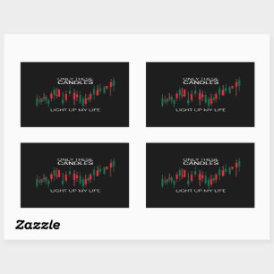 Crypto Candlesticks Personalised Rectangular Sticker