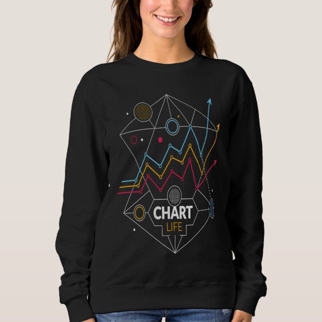 Crypto Chart Cool Retro Hold Strong Money Print Sweatshirt (Front)