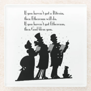Crypto Christmas Carol Glass Coaster