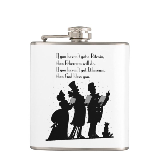 Crypto Christmas Carol Hip Flask (Front)