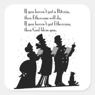 Crypto Christmas Carol Square Sticker
