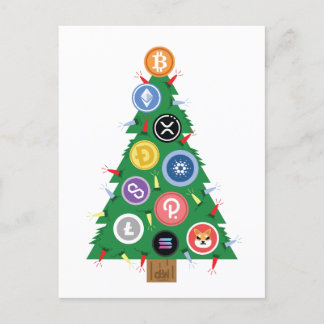 Crypto Christmas Tree Cryptocurrency Ornament Postcard