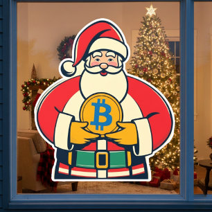 Crypto Claus Holiday Window Cling