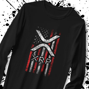Crypto Currency - XRP Cryptocurrency - American Fl T-Shirt