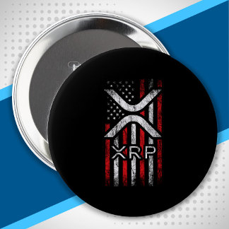 Crypto Currency - XRP Cryptocurrency American Flag 10 Cm Round Badge