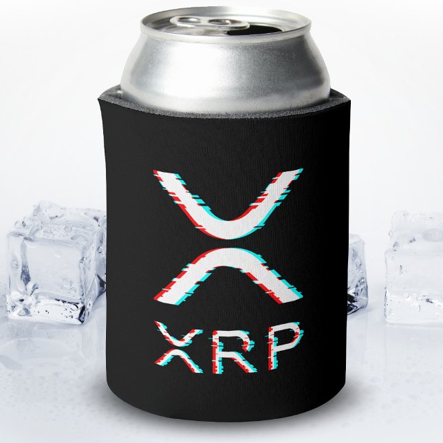 Crypto Currency XRP Glitch Cryptocurrency Meme Can Cooler (Creator Uploaded)