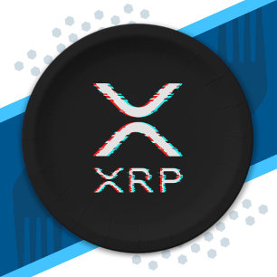 Crypto Currency XRP Glitch Cryptocurrency Meme Paper Plate