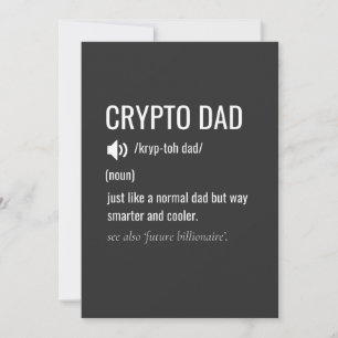 Crypto Dad Definition Bitcoin HODL Father's Day Holiday Card