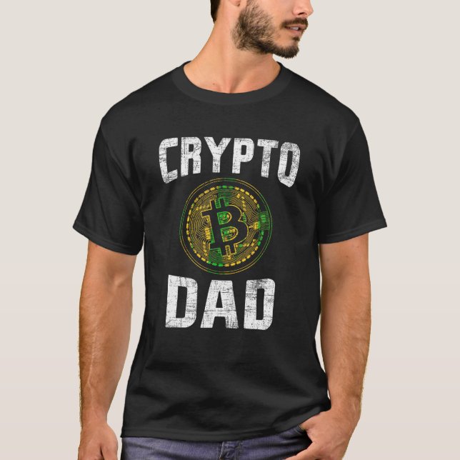 Crypto Dad Investor Bull Day Trader Trading Bitcoi T-Shirt (Front)