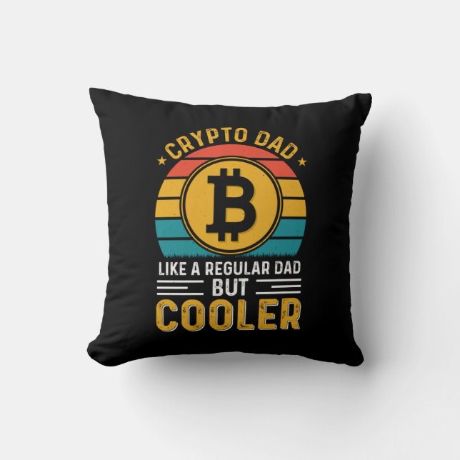 Crypto Dad Retro Sunset Cushion (Front)