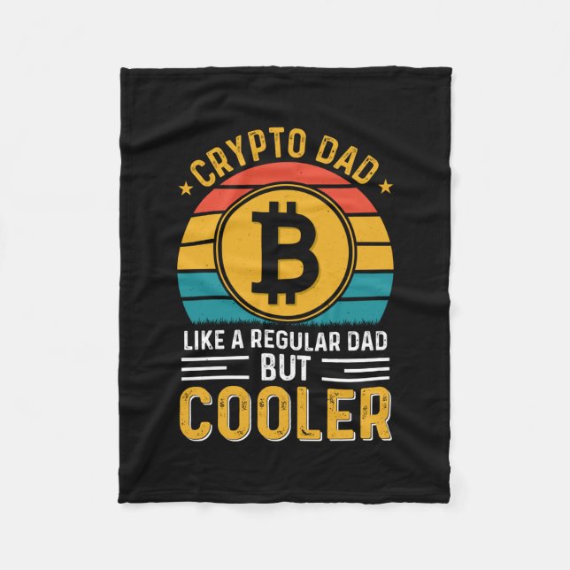 Crypto Dad Retro Sunset Fleece Blanket (Front)