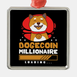 Crypto DogeCoin Millionaire Loading Metal Ornament