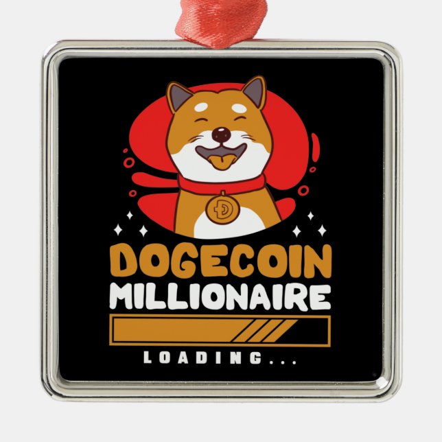 Crypto DogeCoin Millionaire Loading Metal Ornament (Front)