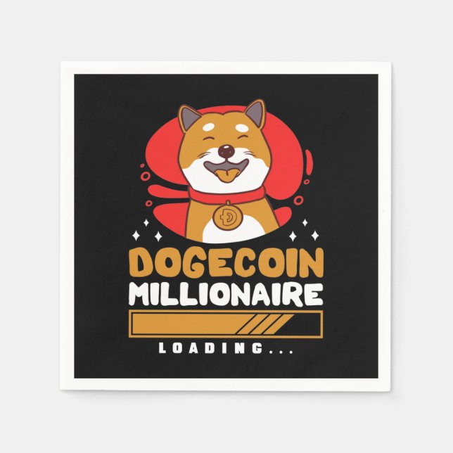 Crypto DogeCoin Millionaire Loading Napkin (Front)