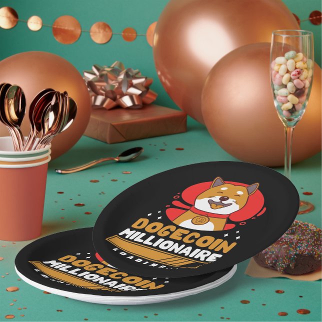 Crypto DogeCoin Millionaire Loading Paper Plate (Multi)