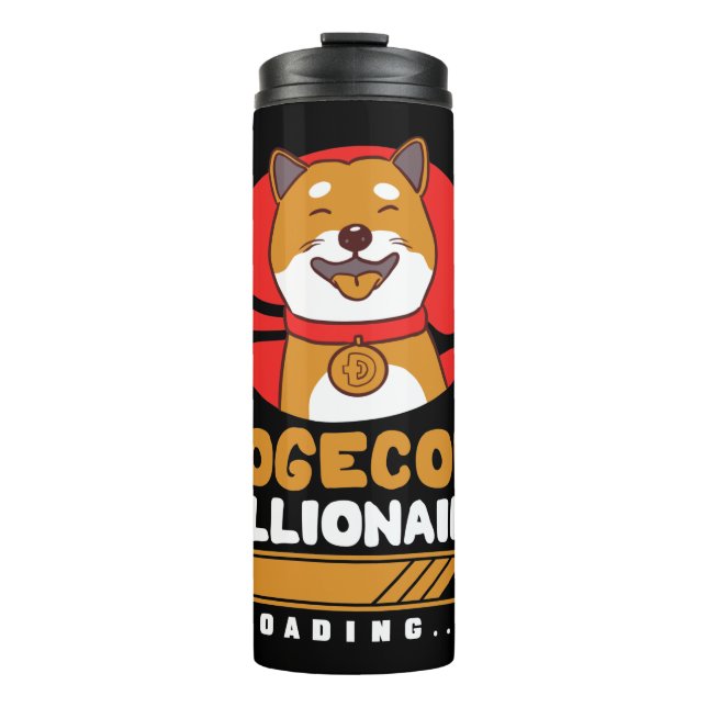 Crypto DogeCoin Millionaire Loading Thermal Tumbler (Front)