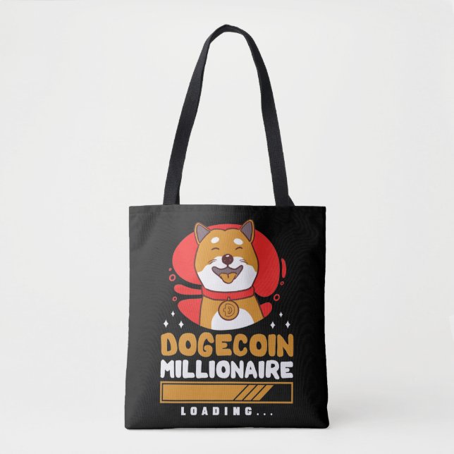 Crypto DogeCoin Millionaire Loading Tote Bag (Front)