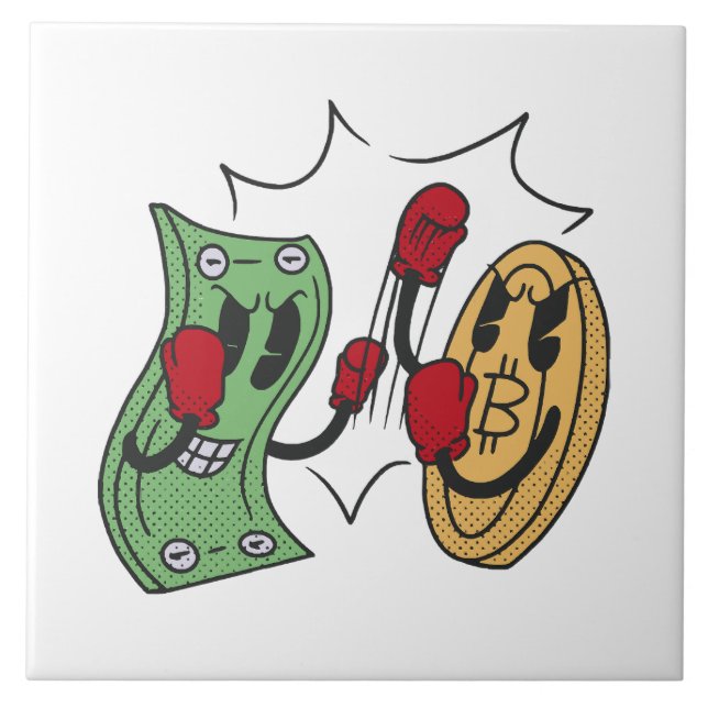 Crypto Fight Club Ceramic Tile (Front)