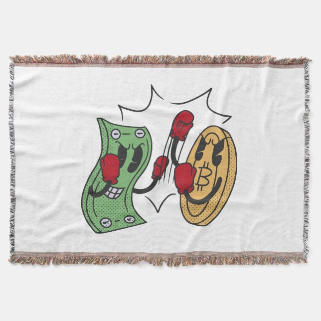 Crypto Fight Club Throw Blanket (Front)