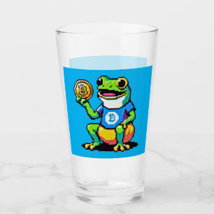 Crypto Frog - Funny Pixel Art Digital Currency Glass